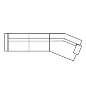 Architectural floor plan with white lines showing a rectangular space, L-shaped extension, and interior wall divisions for room layout.