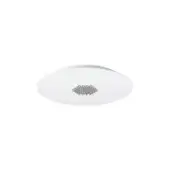 Recessed ceiling light, white finish, circular shape with central cluster of small LED bulbs in diffused studio lighting.
