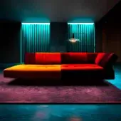 Distinctive Joker Home Collection sofa with chromatic contrast in plush velvet and cold metal, exhibiting quilted detailing