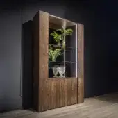 Distinguished WAYNE Enterprises WE-171 bookcase crafted in wood veneer with satin finish and integrated LED lighting