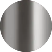 Satin titanium disc with vertical gradient, transitioning from dark gray to silver, against an olive-green backdrop, featuring a brushed texture.