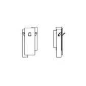 Midtown Wall Lamp technical drawing, black lines on white, showing rectangular backplate, adjustable arm, and cylindrical shade.