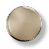 Champagne-colored metal lid with brushed finish and rounded edge, displayed on a white background with soft shadow.