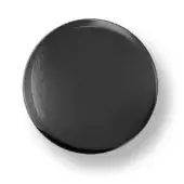 Circular disc, midnight grey, matte black material with subtle texture and radiating grey streaks, sharply defined edges, studio lighting.