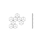 Webb Wall Lamp Version E, metal wireframe, asymmetrical cube modules in linear stacked arrangement, technical drawing on white background.