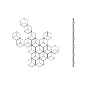 Webb Wall Lamp Version F, black wireframe, asymmetrical geometric cubes create a branching, layered honeycomb structure for modern lighting.