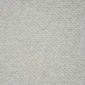 Pale gray woven fabric texture displaying a dense, nubby basketweave pattern with horizontal and vertical yarns and a matte finish.