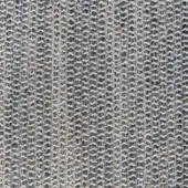 Grey botanic blend textile sample, plain weave with heathered grey and beige yarns, displaying a dense, textured surface and uniform structure.