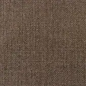 Linen textile sample, brown color, dense weave pattern with a matte finish and subtle granular texture displaying natural fiber variations.