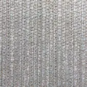 Sage green textile sample with a dense, rectilinear weave and heathered beige threads, displaying a matte finish and uniform texture.