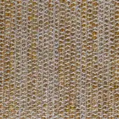 Yellow botanic textile sample displaying a dense woven fiber pattern with light gray threads forming a subtle grid structure.