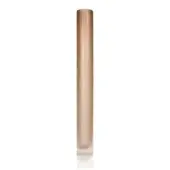 Glass vase, smoky brown to amber gradient, cylindrical shape with bamboo-like swirls, smooth glossy finish, studio lighting.