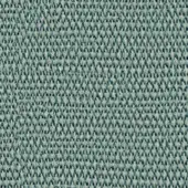 Sage green textile sample with dense plain weave, speckled pattern, and nubby texture; label reads "1170 caraibes".