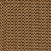 Geometric textile pattern in burnt orange, olive green, and navy blue with a repeating rectangular weave and flat, durable texture.