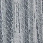 Woven fabric texture displaying vertical gray and white stripes in a tight, structured pattern with matte finish and slight tonal variations.