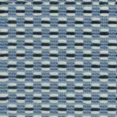 Woven textile pattern with pale and navy blue horizontal stripes, displaying a staggered, rectangular structure and a raised yarn texture.