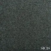 SICIS Ares fabric, dark teal woven textile with granular texture, mottled gray and blue shades, matte finish, studio shot.