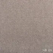 Smoky fabric texture from Sicis, muted gray with taupe undertones, finely woven granular surface, white brand script detail.