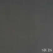 Sicis Nabuk fabric swatch in dark grey with a matte, granular texture and subtle brushed suede appearance, brand name at the corner.