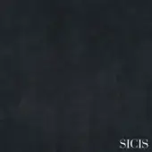 Dark taupe velvet fabric texture with a mottled, granular nap, displaying a matte finish and subtle tonal variations; SICIS logo present.