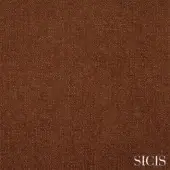 Bronze textile sample with linear weave, showcasing a warm, earthy tone and subtle color variations; SICIS branding present.