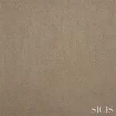 Sicis Selene sand fabric texture with a woven linear pattern, muted tone, matte finish, and dense structure; brand name in lower right.