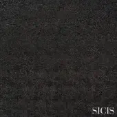 SICIS fabric sample, cloud platinum textile, dense irregular pattern of light shapes on dark gray, subtly raised texture.
