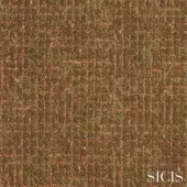 Sicis fabric sample, eliodoro green copper, woven grid texture with rectangular pattern and muted brown, green, copper coloration.