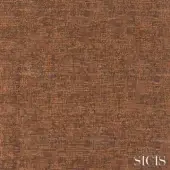 Sicis Liber bronze fabric sample displaying a dense, mottled weave with warm reddish-brown and golden-brown metallic tones.