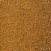 Sicis Bolis gold mosaic texture features undulating rectangular tesserae in amber and champagne tones, creating a dense, shimmering surface.