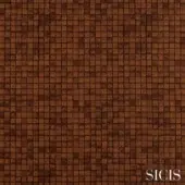 Sicis Cardea Bronze fabric texture displaying a grid of small, square tiles in medium-brown with a matte, basketweave construction.