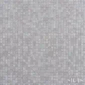 Sicis Cardea fabric in grey features a woven square tile pattern, matte finish, and subtle tonal variations creating a textured appearance.