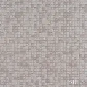 Sicis Cardea Pearl fabric texture displays a gray, beige, and taupe woven grid of small square tiles with a matte, slightly raised surface.