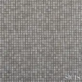 Gray woven fabric texture with a metallic grid pattern, displaying “SICIS” branding and “cardea titan” label details.