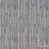 Metallic silver woven texture with vertical rectangular strips and square accents, SICIS brand, neutral gray background.