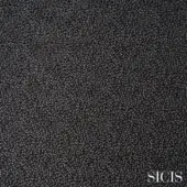 Dark gray woven fabric texture with subtle shimmer, featuring SICIS branding and “nexus titan” collection details on a neutral background.