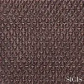 Sicis fabric sample, brown trigono vitreo texture, repeating triangular geometric pattern with metallic sheen and raised surface.