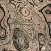 Sicis fabric swatch, agate taupe, featuring concentric rings and swirling geological patterns in beige, brown, and gray tones.