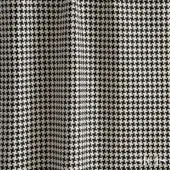 Houndstooth fabric swatch in black and off-white with a woven texture, displaying the “SICIS andrew” textile collection name.