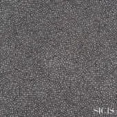 SICIS fabric pattern, muted gray tesserae, circular swirling motif with matte finish and subtle tonal variations, astrea pearl design.