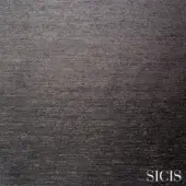 Dark gray fabric texture with vertical linear grain, matte finish, and subtle brushed quality; “SICIS” logo visible.