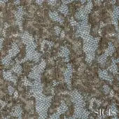 Sicis Samarcanda Azul fabric texture with irregular blue, gray, and brown mosaic tesserae, displaying a dense, subtly iridescent pattern.