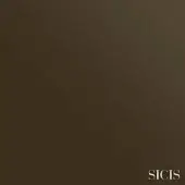 Dark brown matte lacquer surface with subtle gradient, featuring gold-toned “SICIS” logo in lower right corner, studio lighting.