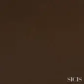 Dark brown leather texture sample, “Delaware Marron Glace”, with a subtly pebbled grain and matte finish, featuring the Sicis brand logo.