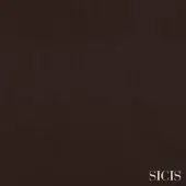 Dark brown leather texture sample with mottled grain, matte finish, and “SICIS” branding; includes “leather (basic) delaware” text.