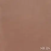 SICIS Hamptons leather texture sample, greige suede finish, matte surface with subtle grain and white brand imprint.