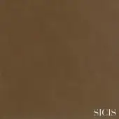 Sicis Nevada Mud leather texture sample, earthy brown suede finish, matte surface with tonal variations, light gray background, white logo.