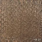 Bronze mosaic texture with irregular, interlocking shapes and liquid metal finish, displaying “SICIS” branding and material details.