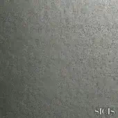Peltro gauze liquid metal texture sample, muted gray, granular surface with irregular indentations and matte finish, SICIS logo visible.