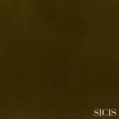 Edward Velvet fabric sample, olive green, textured pile; Sicis brand name visible, matte finish, natural fiber appearance.